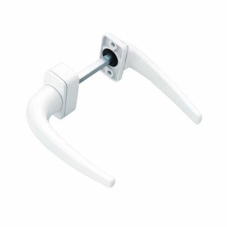 Maniglia doppia ribassata Manon Savio 874.32 per porta, rosetta rettangolare 30x60 mm, Zama finitura Bianco