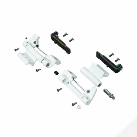 Kit Cerniere da agganciare Ribantatre 3150.830 Savio per anta affiancata, profilo CU, Zama e Alluminio finitura Bianco Opaco