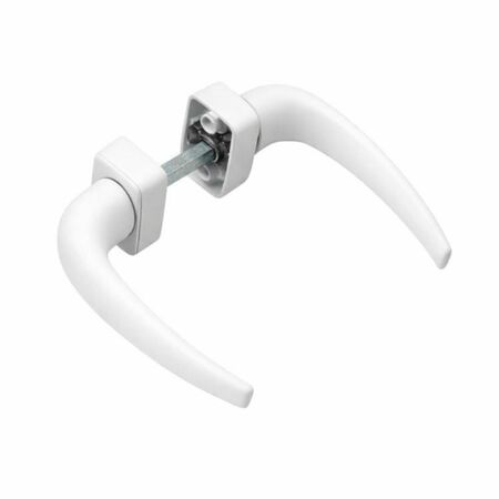 Maniglia doppia Manon Savio 874.31 per porta, rosetta rettangolare 30x60 mm, Zama finitura Bianco Opaco
