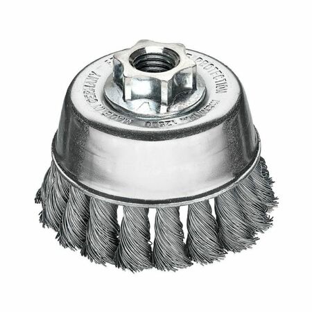 Spazzola a tazza Milwaukee per smerigliatrice, filo intrecciato, filetto M14, diametro 65x18 mm, filo 0,50 mm, materiale Acciaio