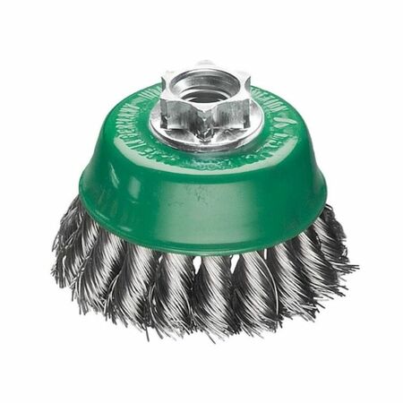 Spazzola a tazza Milwaukee per smerigliatrice, filo intrecciato, filetto M14, diametro 65x18 mm, filo 0,50 mm, materiale Acciaio Inox