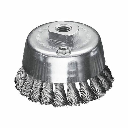 Spazzola a tazza Milwaukee per smerigliatrice, filo intrecciato, filetto M14, diametro 90x20 mm, filo 0,50 mm, materiale Acciaio
