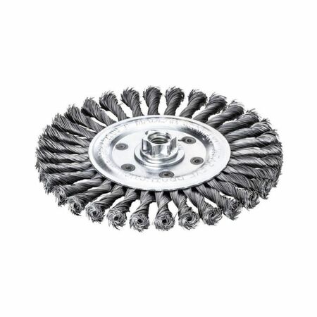 Spazzola circolare Milwaukee per smerigliatrice, filo intrecciato, filetto M14, diametro 115x14 mm, filo 0,50 mm, materiale Acciaio