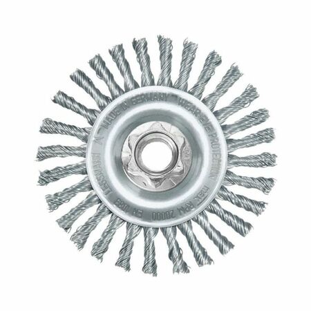 Spazzola circolare Milwaukee per smerigliatrice, filo intrecciato, filetto M14, diametro 125x6 mm, filo 0,50 mm, materiale Acciaio