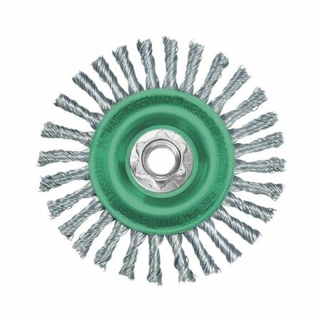 Spazzola circolare Milwaukee per smerigliatrice, filo intrecciato, filetto M14, diametro 125x6 mm, filo 0,50 mm, materiale Acciaio Inox