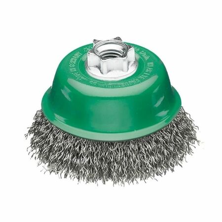 Spazzola a tazza Milwaukee per smerigliatrice, filo ondulato, filetto M14, diametro 65 mm, filo 0,35 mm, materiale Acciaio Inox