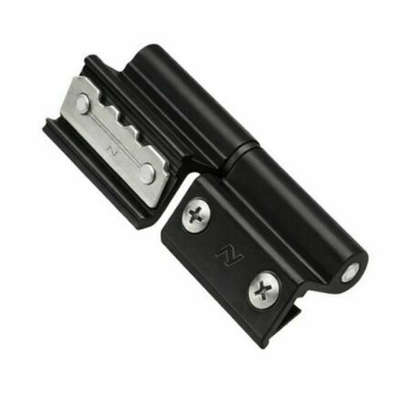 Cerniera a 2 ali Morsa Savio 1116 per profilo CU terza anta, portata 60-70 Kg, Alluminio finitura Nero Gloss