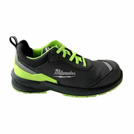 Scarpa antinfortunistica Milwaukee Flextred HI VIS Low S1PS ESD FO SR, bassa in tessuto, numero 46, colore Nero e Verde