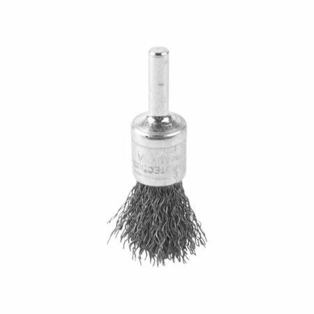 Pennello per smerigliatrice diritta End Brush Milwaukee, filo ondulato, attacco S6 dimensioni 17x20x65 mm, materiale Acciaio Inox