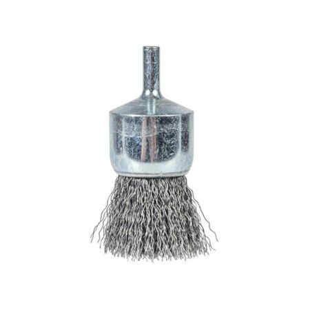 Pennello per smerigliatrice diritta End Brush Milwaukee, filo ondulato, attacco S6 dimensioni 22x25x68 mm, materiale Acciaio Inox