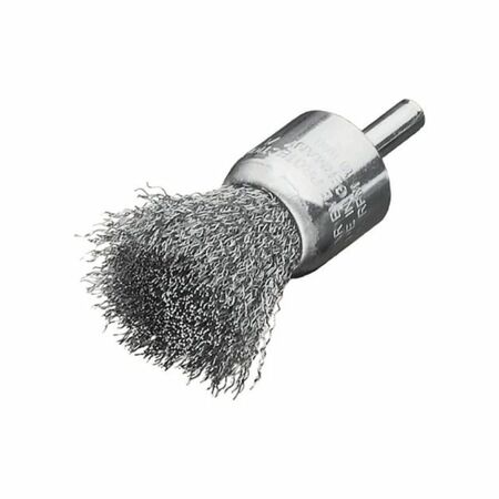 Pennello per smerigliatrice diritta End Brush Milwaukee, filo ondulato, attacco S6 dimensioni 30x25x68 mm, materiale Acciaio