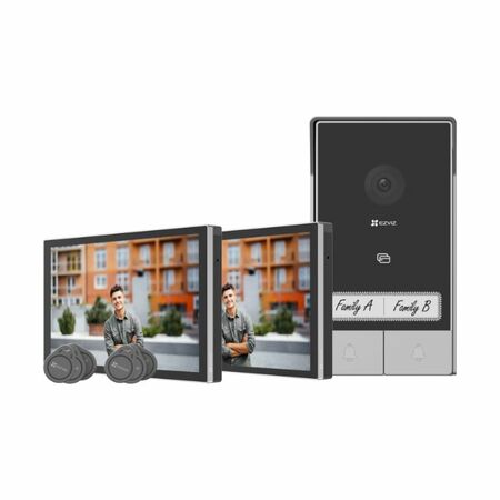 Videocitofono per smart home connesso HP7 bifamiliare 2K Ezviz per controllo accessi, sistema di ingresso smart unificato per 2 famiglie