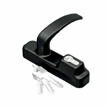 Comando esterno maniglia Omec 6014 per maniglione antipanico, con cilindro europeo, finitura Nero