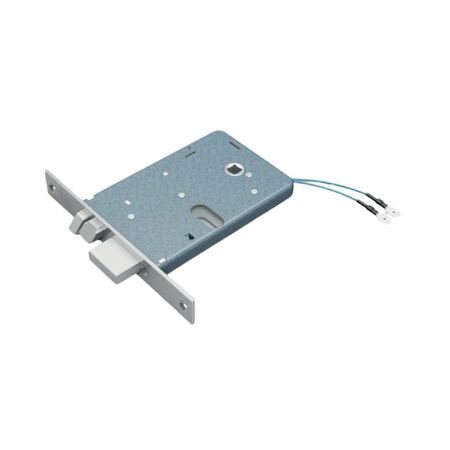 Elettroserratura da infilare 378 Destra Omec per Fascia, entrata 60 mm, foro ovale, frontale da 16 mm, scatola da 84 mm, catenaccio e scrocco, finitura Acciaio inox