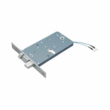 Elettroserratura da infilare 878 Omec per Fascia, entrata 80 mm, foro ovale, frontale da 16 mm, scatola da 67 mm, catenaccio e scrocco, finitura Acciaio inox