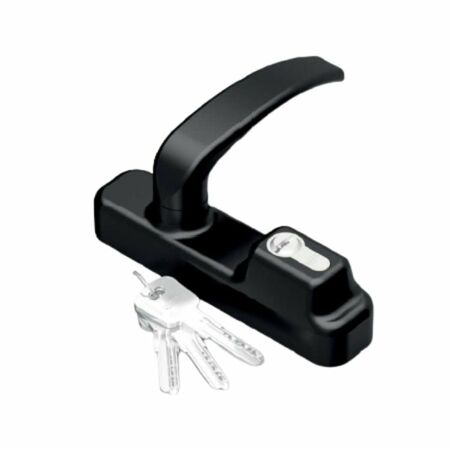 Comando esterno maniglia Omec 6014 per maniglione antipanico, con cilindro europeo, finitura Nero