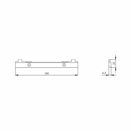 Spessore laterale 0741 N Omec per contropiastra regolabile, dimensione 180x6,5 mm, materiale Nylon finitura Nero