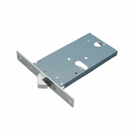 Serratura da infilare 376 Omec per fascia, entrata 60 mm, frontale 16 mm, foro ovale, gancio, scatola 78 mm, finitura Acciaio Inox
