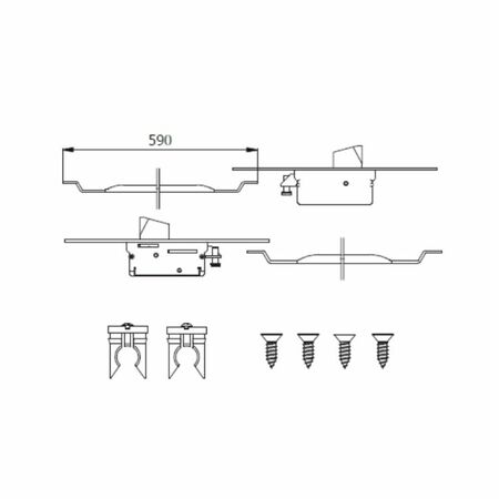 Deviatore catenaccio a basculante 0680S Omec per 3 punti di chiusura, frontale 25 mm, finitura Acciaio Inox