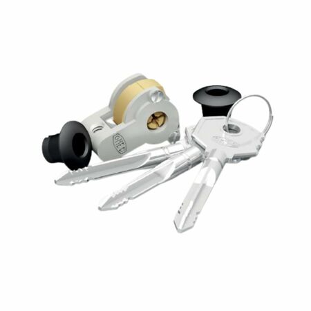 Cilindro a spillo 4072 Omec per serratura, con supporto, 3 chiavi, completo di 2 borchie