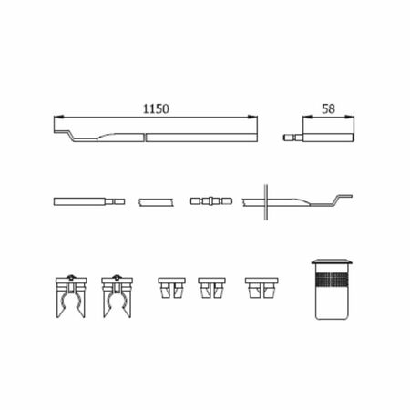 Kit aste interne 0670 Omec per serratura, completo di puntali, guida asta, pinze e pozzetto, Acciaio finitura Zincato