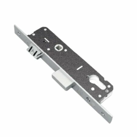 Serratura da infilare 1300 Omec per montante, entrata 40 mm, scrocco e mandata, frontale 240x22 mm, finitura Acciaio Inox