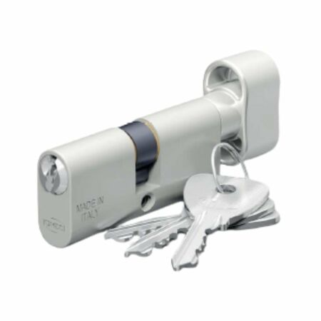 Cilindro con pomolo 143 Omec per serratura, profilo standard, lunghezza 54 mm 27-27B, finitura Nichelato