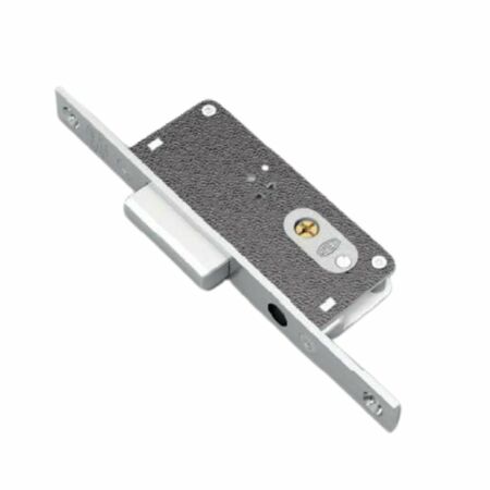 Serratura da infilare 4335 Omec per montante, entrata 15 mm, solo mandata, frontale 160x22 mm, finitura Acciaio Inox