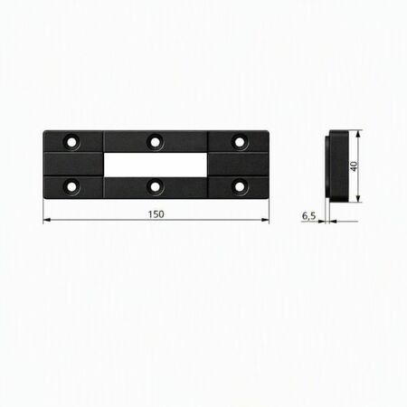 Contropiastra 04061N Omec per serratura, profilo NC40, materiale Nylon finitura Nero