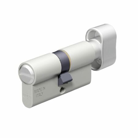 Cilindro con pomolo 125 Omec per porta wc, profilo standard, lunghezza 54 mm 27-27P, finitura Nichelato