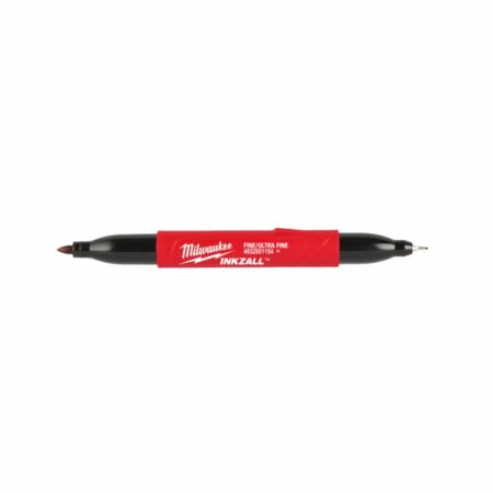 Pennarello a doppia punta Milwaukee Inkzall ultra fine e fine multimateriale, colore Nero