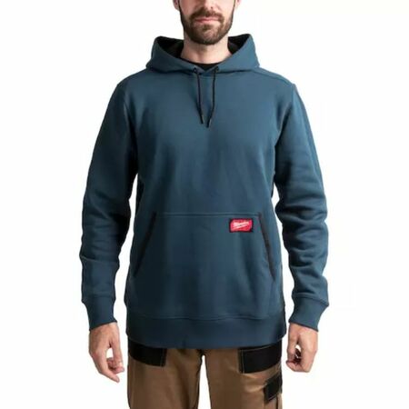 Felpa da lavoro Milwaukee WH MW, peso medio con cappuccio, tessuto traspirante, taglia L, colore Blu