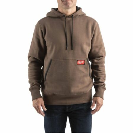Felpa da lavoro Milwaukee WH MW, peso medio con cappuccio, tessuto traspirante, taglia XL, colore Marrone