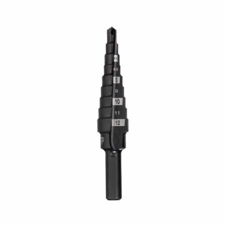 Fresa gradino Milwaukee 4-12/1 mm per metallo plastica e acciaio, dimensioni 6x65 mm, 9 gradini, spessore massimo 4 mm