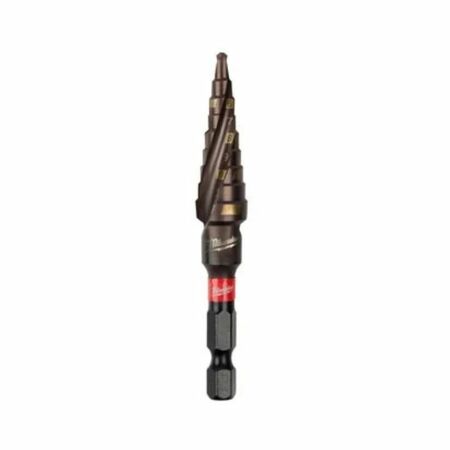 Fresa gradino SHW Milwaukee 4-12/1 mm per metallo e plastica, attacco 1/4  Hex, 9 gradini, lunghezza 83 mm