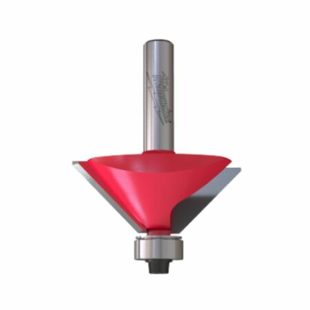 Fresa per smussare Rtr B S8 Chamfer Milwaukee per legno e laminati, dimensioni 45x60,5 mm, altezza taglio 18 mm angolo 45 gradi