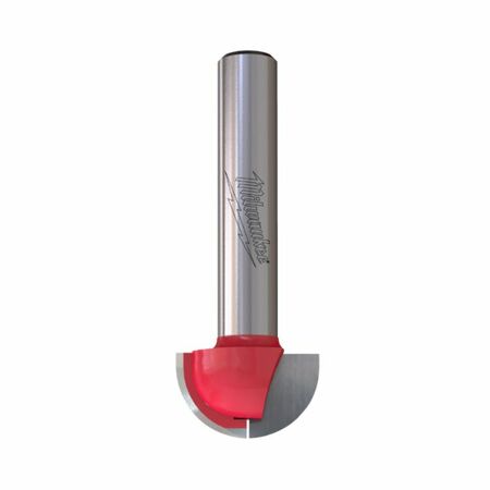 Fresa a raggio convesso Milwaukee Rtr B S8 Radius Cove per scanalature arrotondate legno, dimensioni 19x50,8 mm, raggio 9,5 mm, altezza taglio 12,7 mm