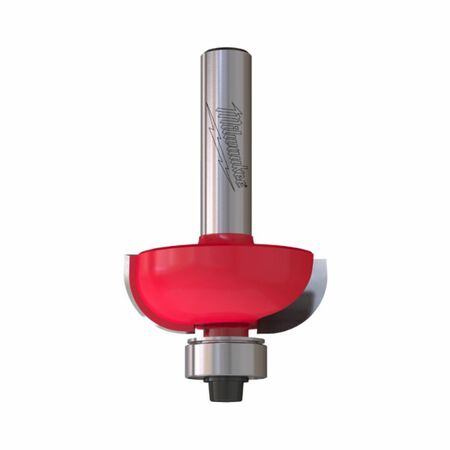 Fresa a raggio convesso Milwaukee Rtr B S8 Round Cove per arrotondare bordi legno, dimensioni 31,7x54,2 mm, raggio 9,5 mm, altezza taglio 12,7 mm