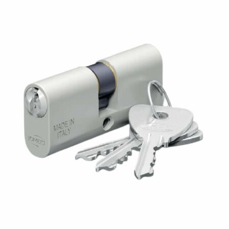 Cilindro ovale 140 Omec per serratura, profilo standard, lunghezza 60 mm 30-30, finitura Nichelato