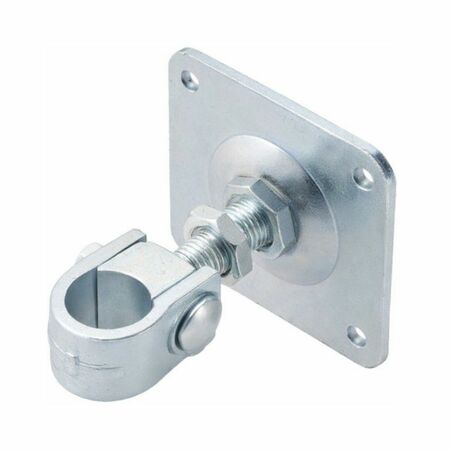 Cardine a fascetta regolabile 857.27 Combi Arialdo per cancello, con piastra da 120x120 mm, e controdado M27, diametro 40 mm, Acciaio finitura Zincato