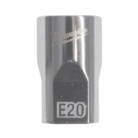 Chiave a bussola a mano E-TORX E20 Milwaukee 4932498856 da 1/2 per serraggio esterno ad alta coppia, attacco quadro, materiale Acciaio