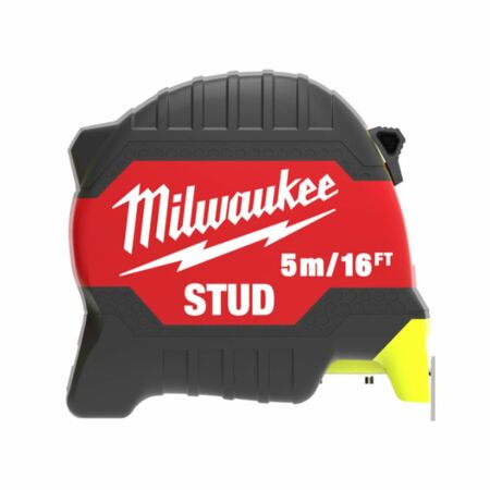 Flessometro magnetico serie Stud Milwaukee, con nastro rinforzato, larghezza lama 33 mm, lunghezza 5000 mm-16 piedi