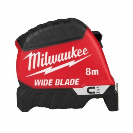 Flessometro Wide Blade Magnetic Tape Milwaukee compatto, diametro lama 35 mm, lunghezza 8000 mm