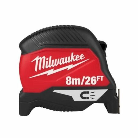 Flessometro Premium Magnetico Gen 4 Milwaukee, nastro rinforzato, larghezza lama 30 mm, lunghezza 8000 mm-26 piedi