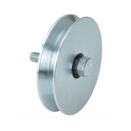 Ruota gola V 402.100 Combi Arialdo per cancello scorrevole, diametro 100 mm, spessore 21 mm, 1 cuscinetto, portata 210 Kg, Acciaio finitura Zincato