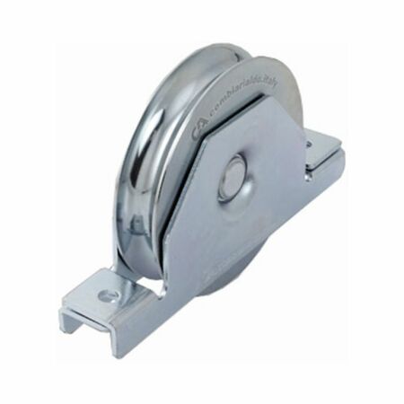 Ruota gola tonda 430.160 Combi Arialdo per Cancello Scorrevole, diametro 160 mm, 2 cuscinetti, supporto interno, spessore 32 mm, portata 630 Kg, Acciaio finitura Zincato
