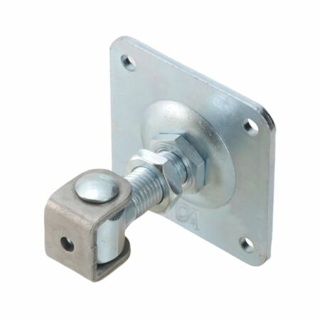 Cardine regolabile a cavallotto 378.22 Combi Arialdo per cancello, piastra 100x100 mm, controdado M22, Acciaio finitura Zincato