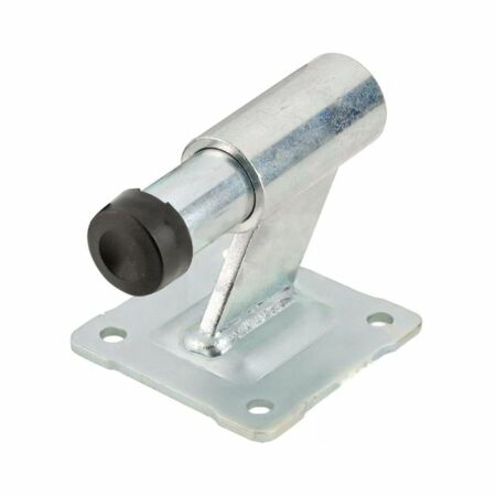 Arresto di fine corsa ammortizzato 384F Combi Arialdo per cancello scorrevole, altezza 103 mm, corsa 27 mm, piastra 110x110 mm, Acciaio finitura Zincato
