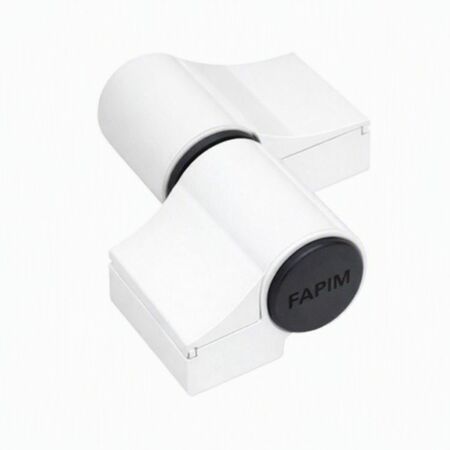 Cerniera registrabile a 2 ali Loira Fapim 7000VA per porta, interasse 60 mm, portata 160 Kg, Alluminio finitura Bianco Ral 9010
