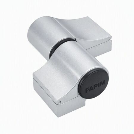 Cerniera registrabile a 2 ali Loira Fapim 7010VA per porta, interasse 67 mm, portata 160 Kg, Alluminio finitura Silver